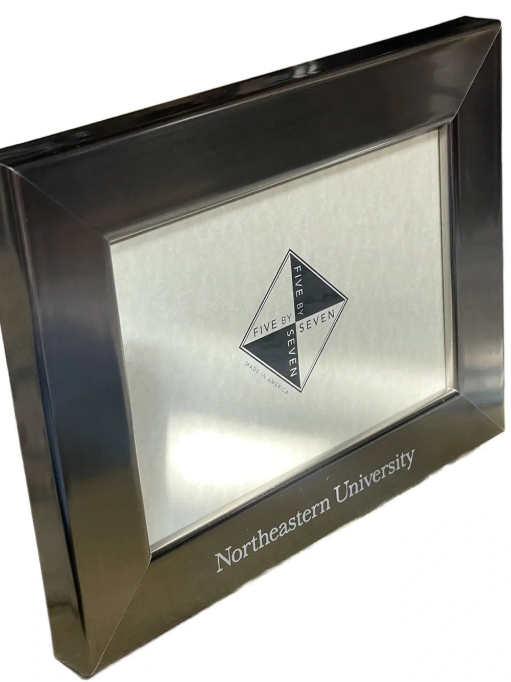 Northeastern University Brushed Metal Commemorative Free Standing Picture Frame